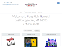 Tablet Screenshot of partyrightrentals.com